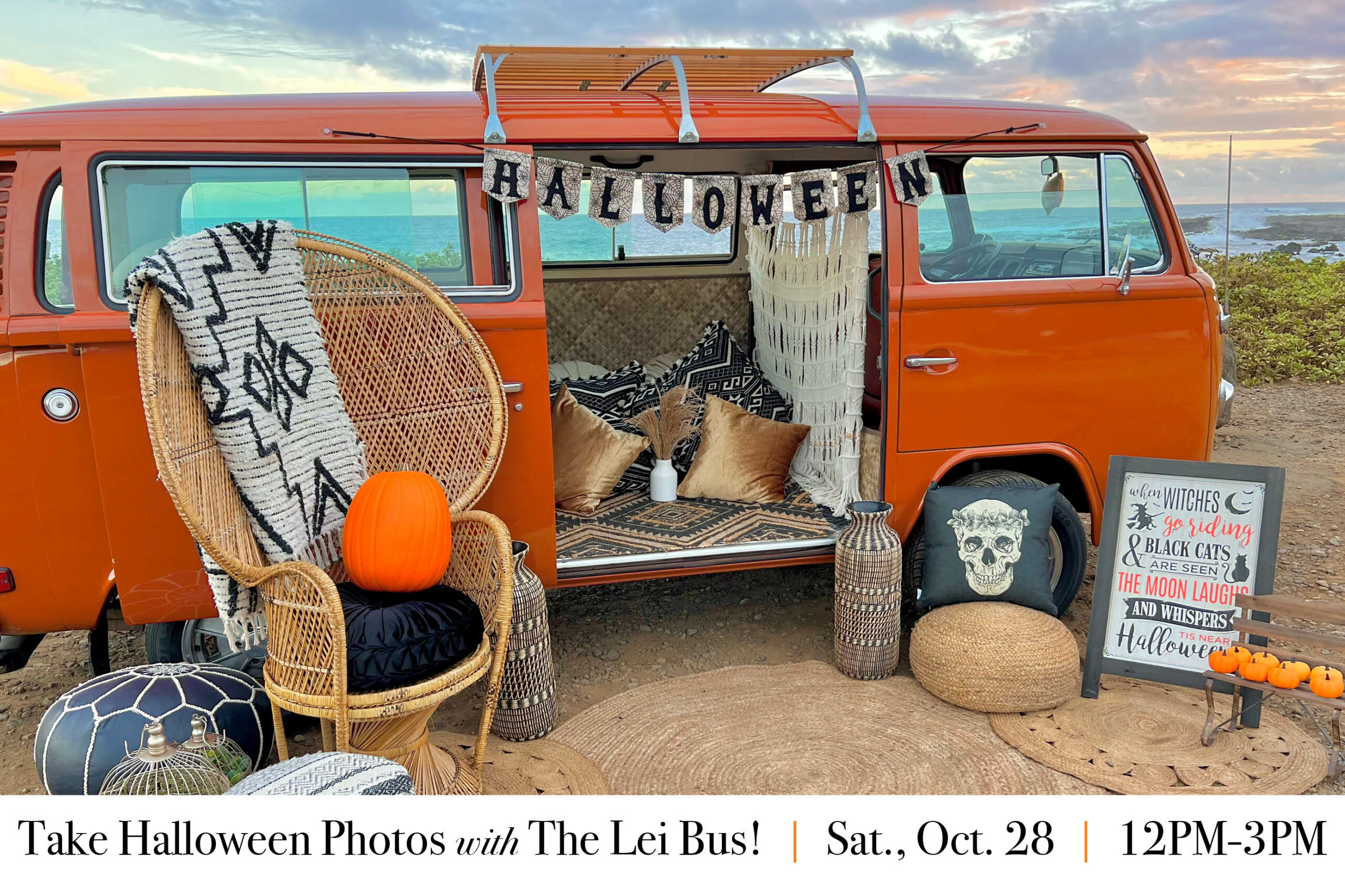A Spooktacular Halloween Photo Op with "The Lei Bus!"